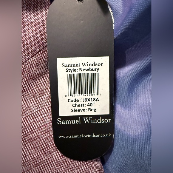 NWT Samuel Windsor Linen Cotton Blend Formal Wear Men’s Size 40 Regular Pink red - Picture 12 of 16